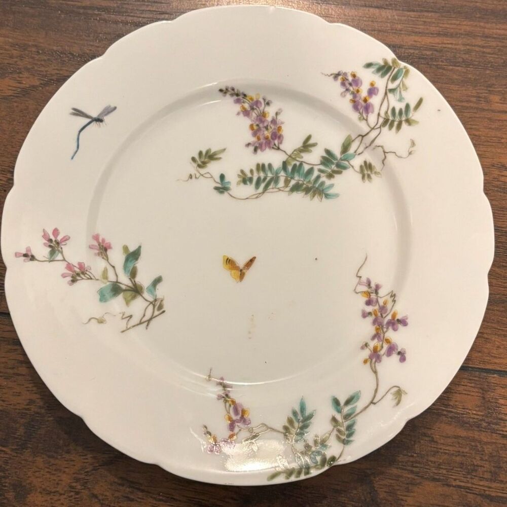 Antique CH Haviland Limoges Dainty Coquette Elegant Floral Garden Party Plate